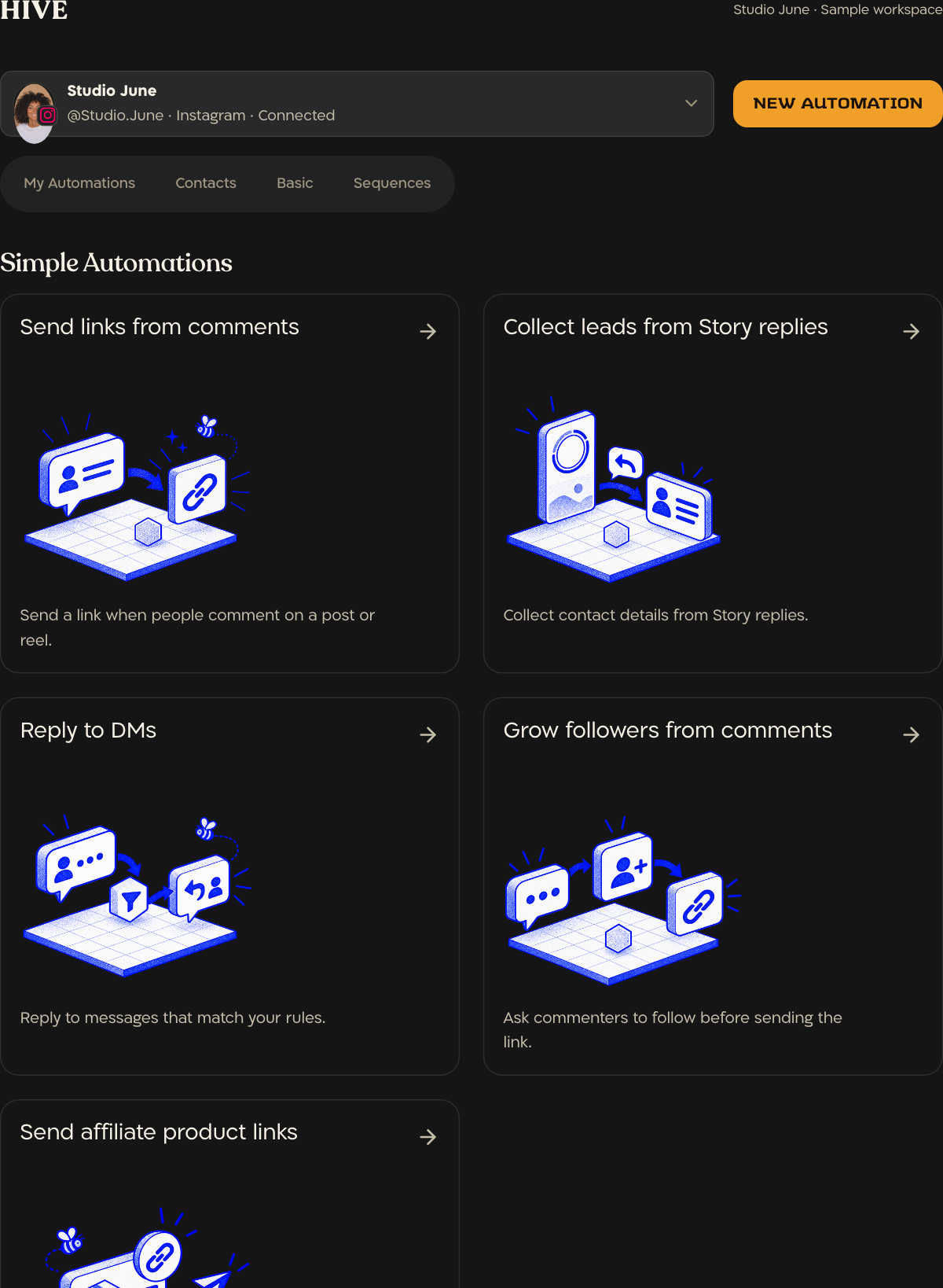 Hive automation workspace