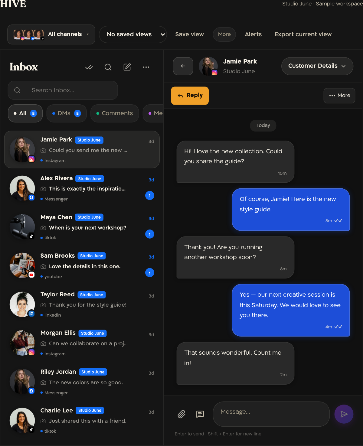 Hive unified inbox